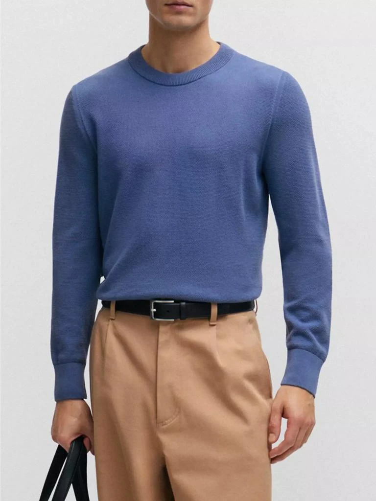 商品Hugo Boss|Micro-Structured Crew-Neck Sweater in Cotton,价格¥1065,第2张图片详细描述