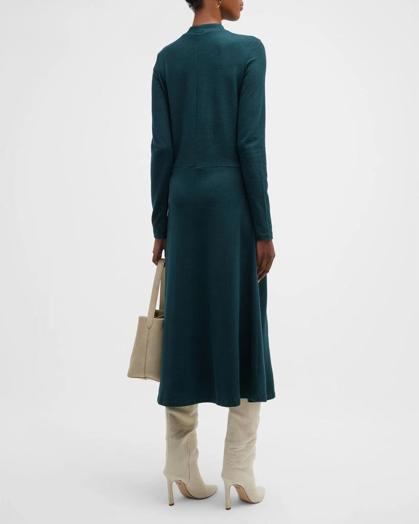 Long-Sleeve Mock-Neck Midi Knit Dress 商品
