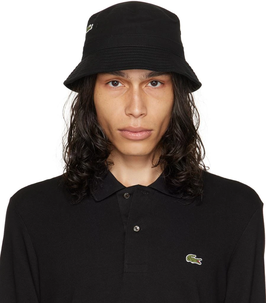 商品Lacoste|Black Croc Centered Bucket Hat,价格¥313,第1张图片