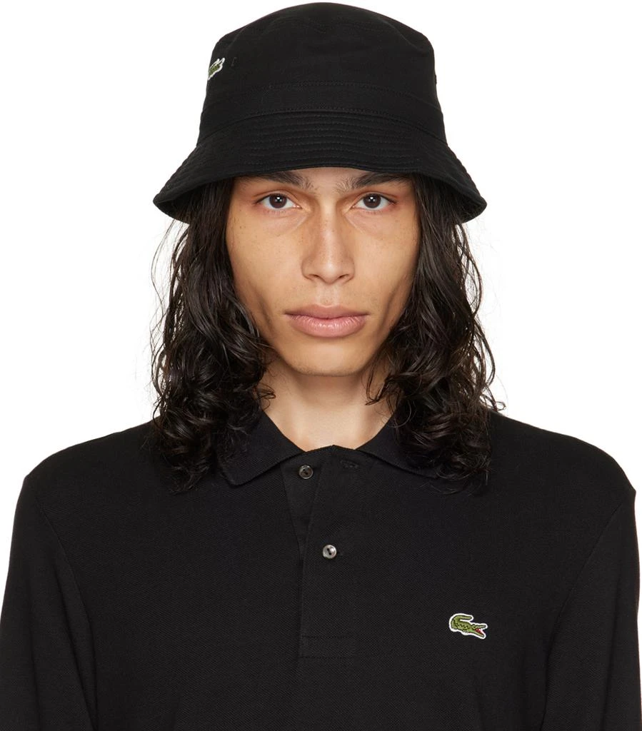 商品Lacoste|Black Croc Centered Bucket Hat,价格¥323,第1张图片