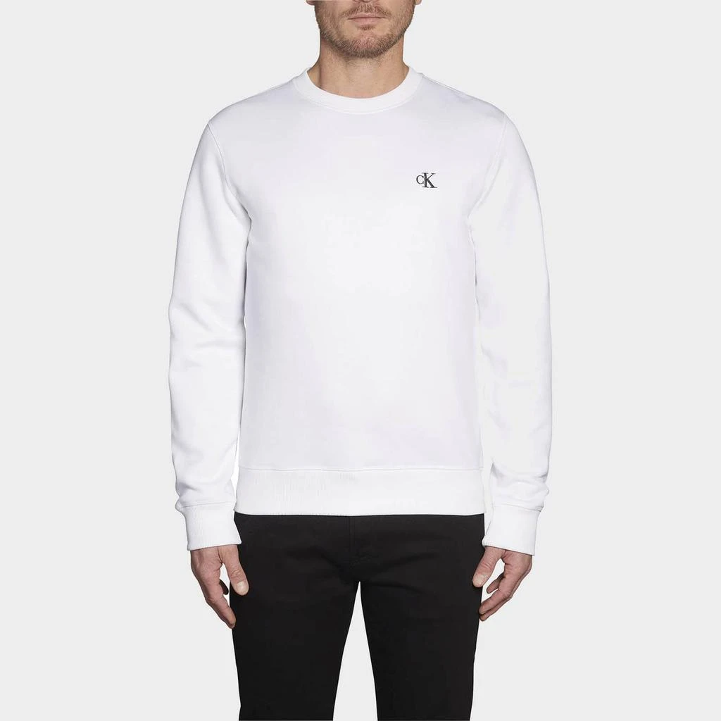 商品Calvin Klein|Calvin Klein Jeans Men's Essential Crewneck Sweatshirt - Bright White,价格¥329,第1张图片