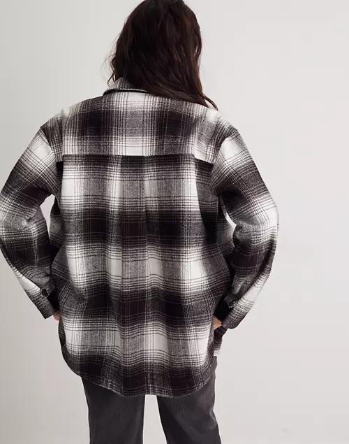 Twill Flannel Shirt-Jacket in Windowpane Plaid商品第3张图片规格展示