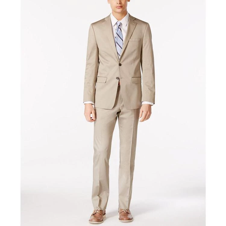 商品Calvin Klein|X-Fit Solid Tan Slim-Fit Suit,价格¥733,第2张图片详细描述