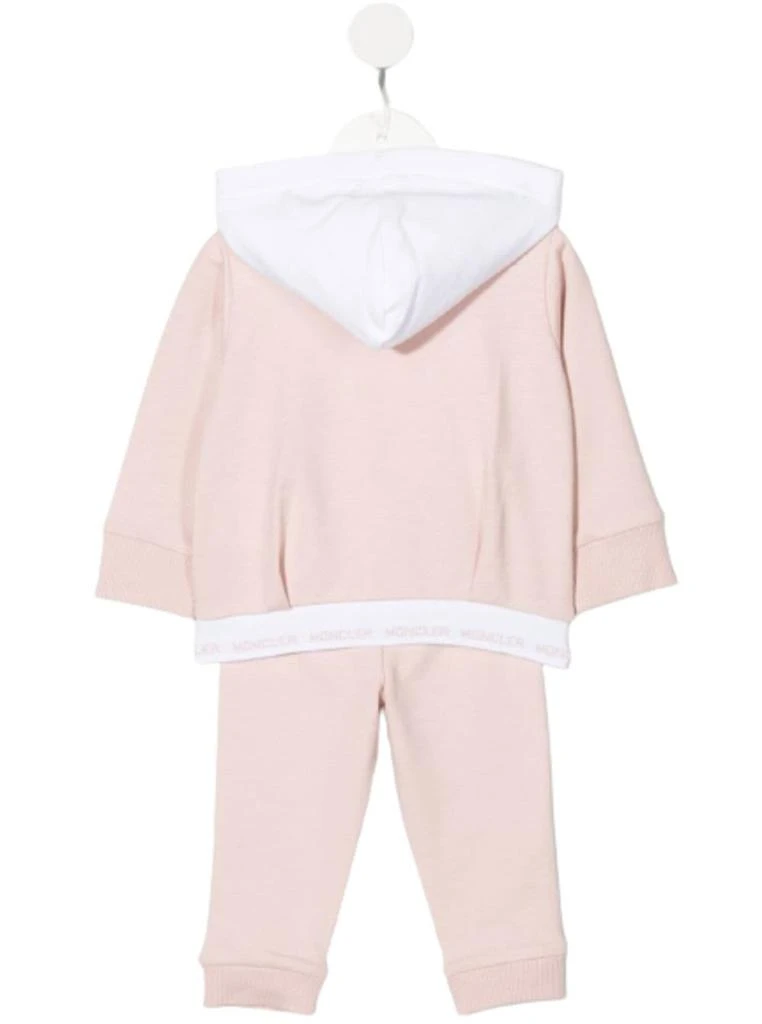 商品Moncler|Kids Baby Girls Pink And White Cotton Coordinated Suit,价格¥1650,第2张图片详细描述