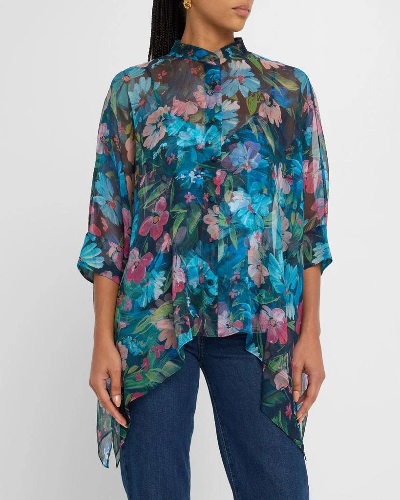 商品Johnny Was|Katia Oversized Floral-Print Chiffon Blouse,价格¥2471,第4张图片详细描述