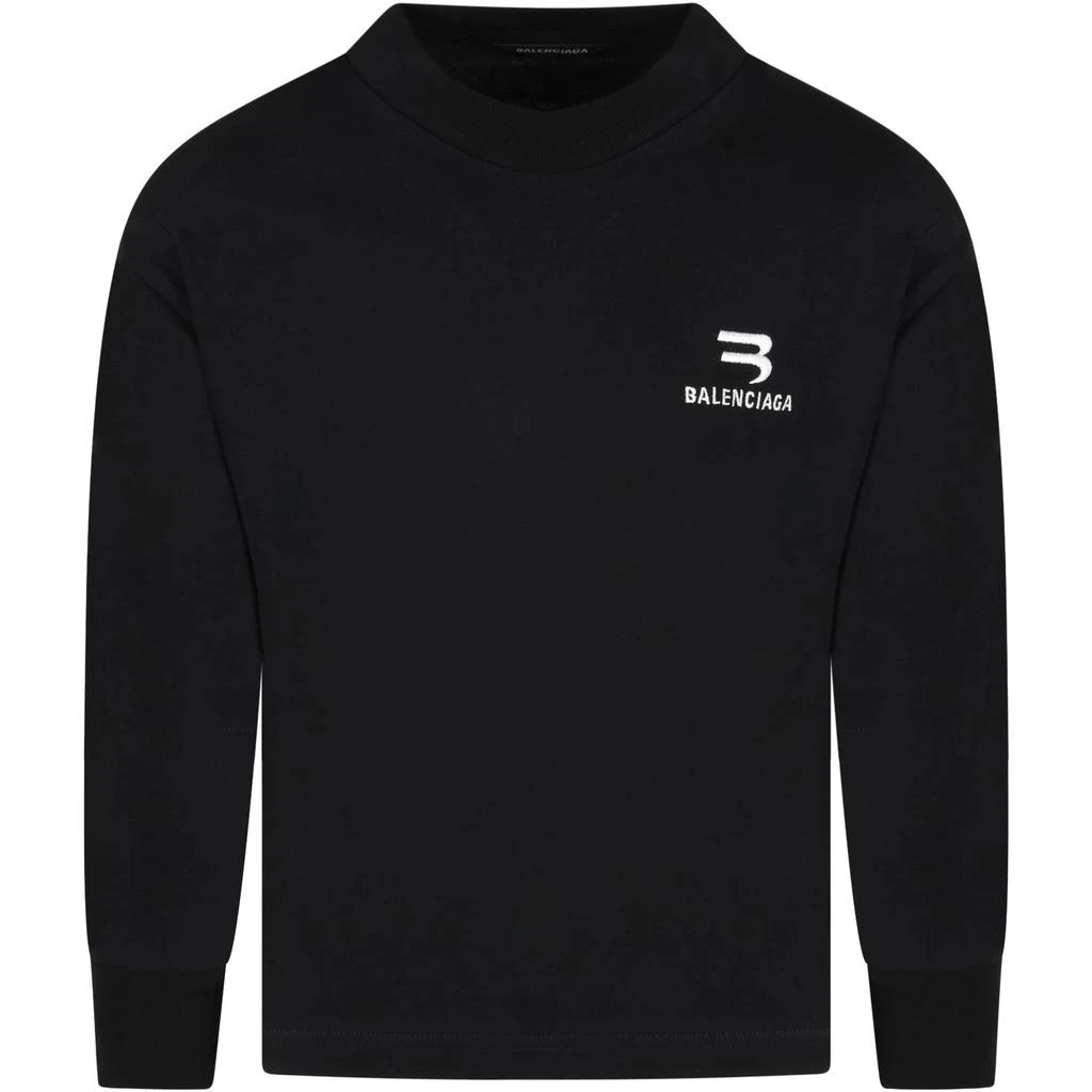 商品Balenciaga|Black T-shirt For Kids With Logo,价格¥1116,第1张图片