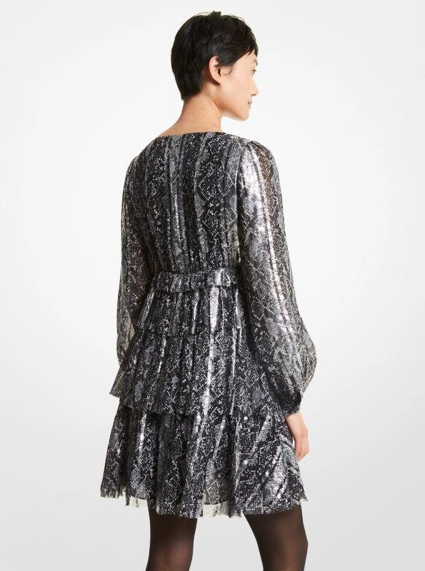 商品Michael Kors|Metallic Snake Jacquard Tiered Dress,价格¥501,第2张图片详细描述