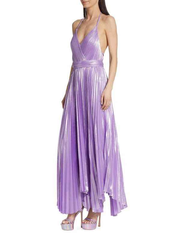 商品Alice + Olivia|Arista Halterneck Accordion Pleat Maxi Dress,价格¥1338,第1张图片