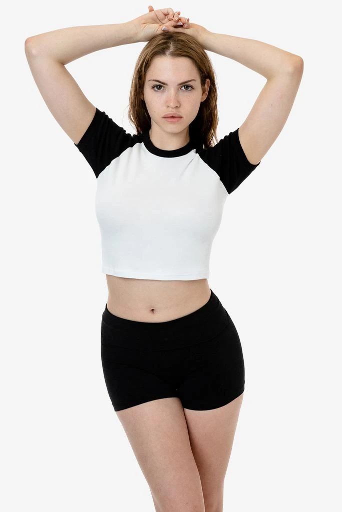 43077 - Baby Rib Short Sleeve Cropped Raglan 商品