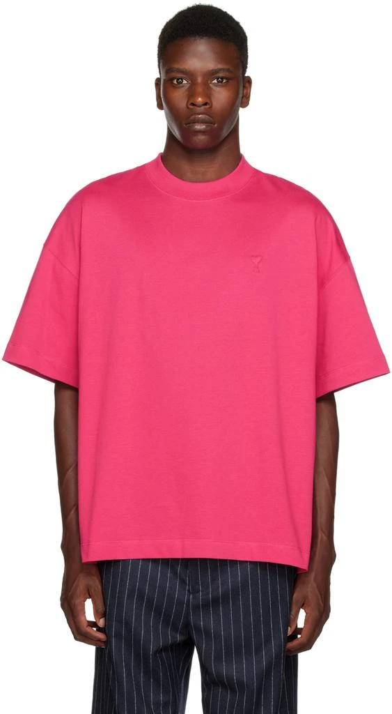 商品AMI|Pink Ami De Cœur T-Shirt,价格¥1899,第1张图片