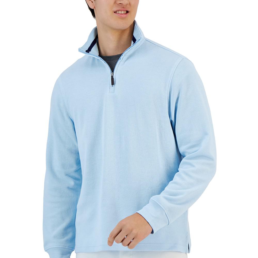 Men's Classic Fit French Rib Quarter-Zip Sweater, Created for Macy's商品第3张图片规格展示