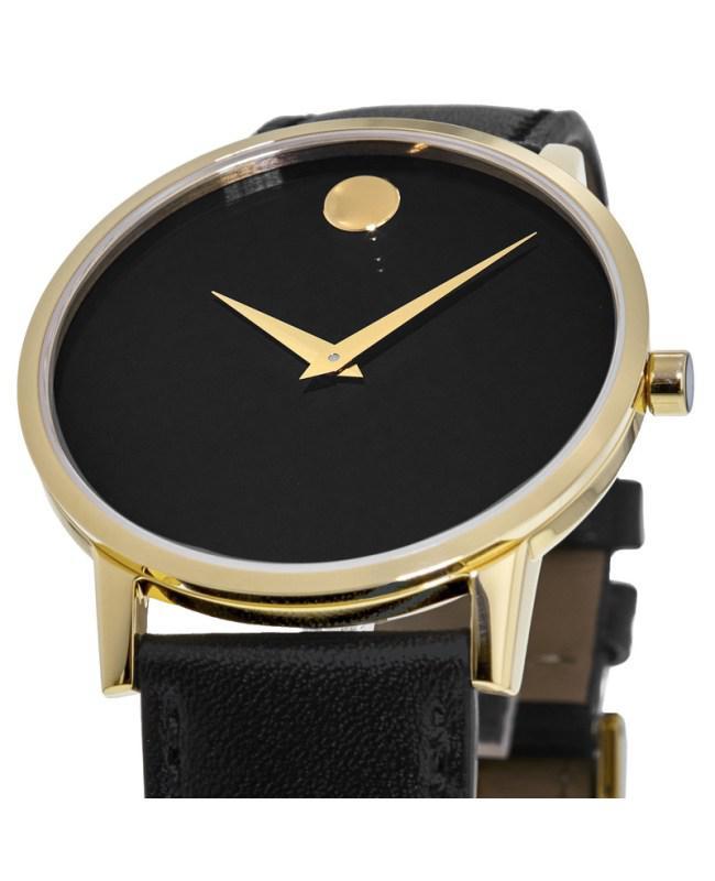 商品Movado|Movado Museum Classic Black Dial Black Leather Strap Men's Watch 0607271,价格¥3710,第4张图片详细描述