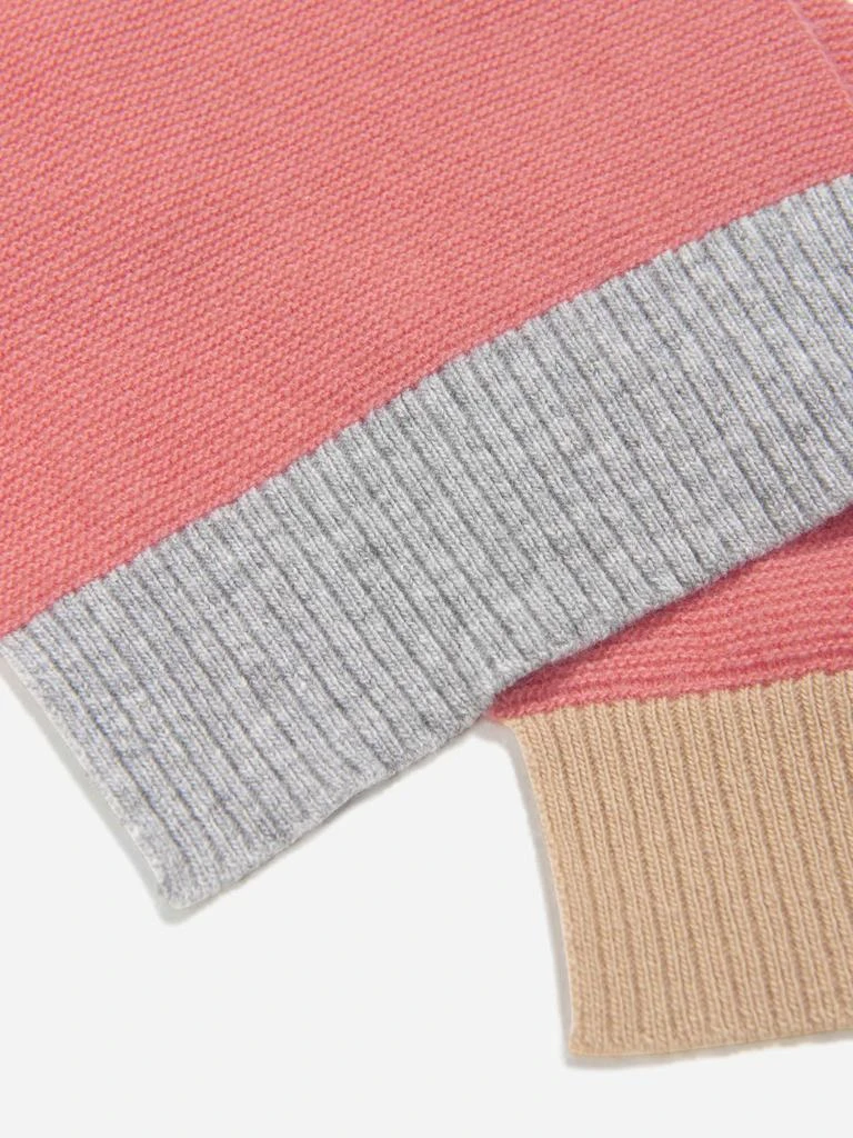 商品Moncler|Moncler Pink Girls Wool Knitted Logo Scarf,价格¥1452,第2张图片详细描述