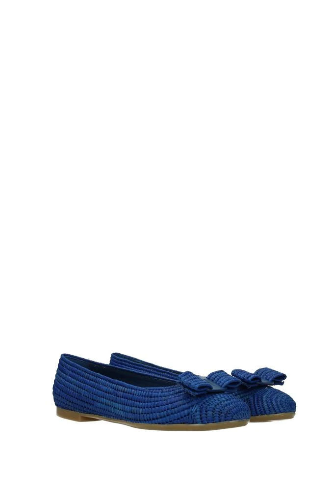 商品Salvatore Ferragamo|Ballet flats varina Raffia Blue Admiral,价格¥2093,第2张图片详细描述