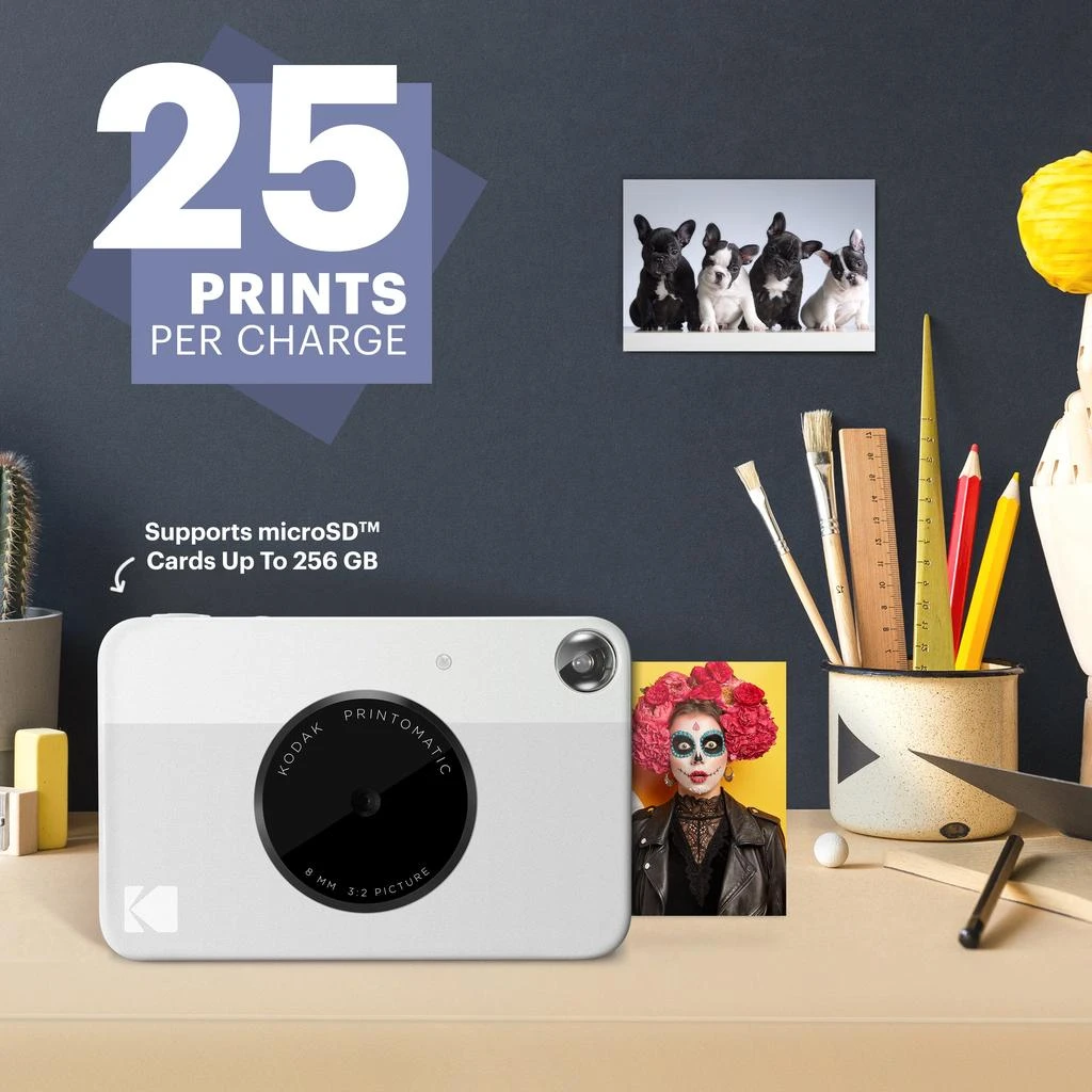 商品Kodak|Printomatic Instant Print Camera - Prints on Zink 2x3" Photo Paper,价格¥519,第2张图片详细描述