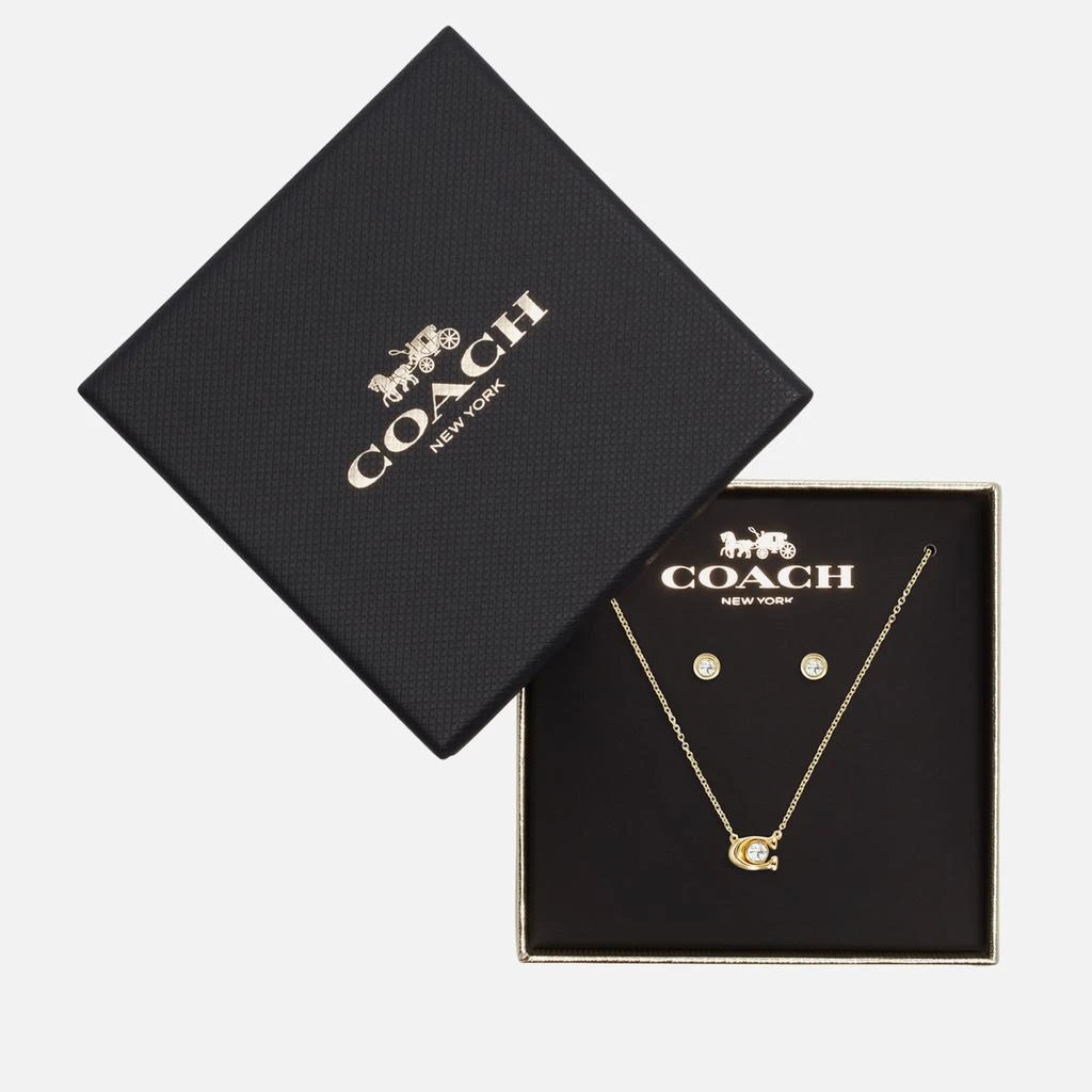 商品Coach|Signature Gold-Tone Necklace and Earrings Set,价格¥960,第2张图片详细描述