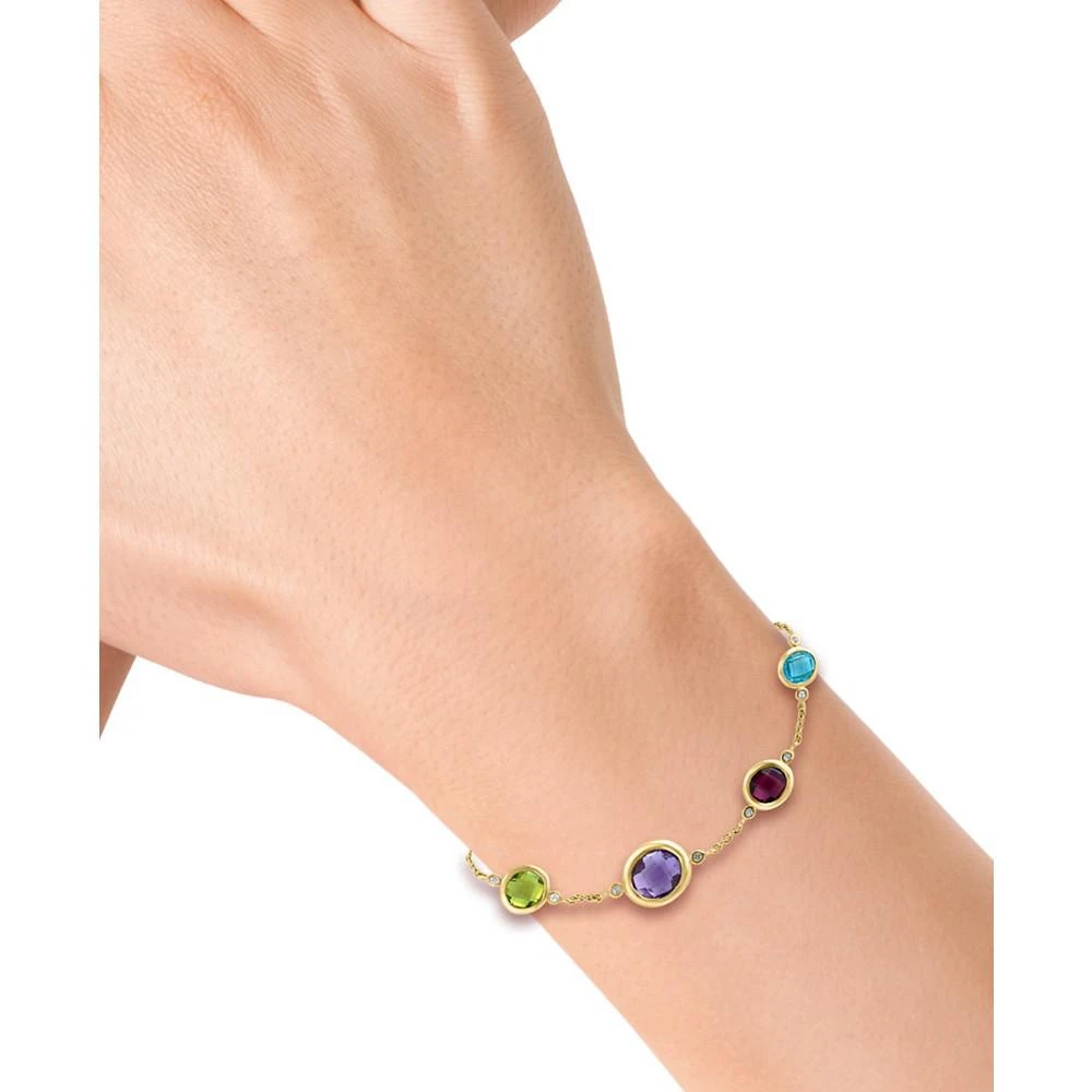 商品Effy|EFFY® Multi Gemstone (8-1/3 ct. t.w.) & Diamond (1/6 ct. t.w.) Bracelet in 14k Gold,价格¥5649,第2张图片详细描述