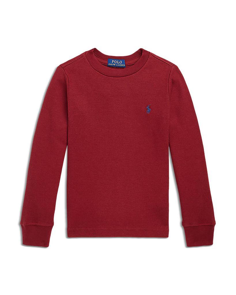 商品Ralph Lauren|Boys' Long Sleeve Waffle Cotton Tee - Little Kid, Big Kid,价格¥248,第3张图片详细描述