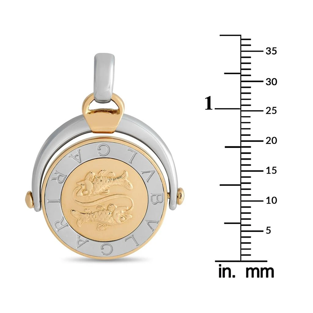 商品[二手商品] BVLGARI|Bvlgari 18K Yellow Gold and Stainless Steel Pisces Zodiac Sign Pendant BV32-012524,价格¥15480,第4张图片详细描述