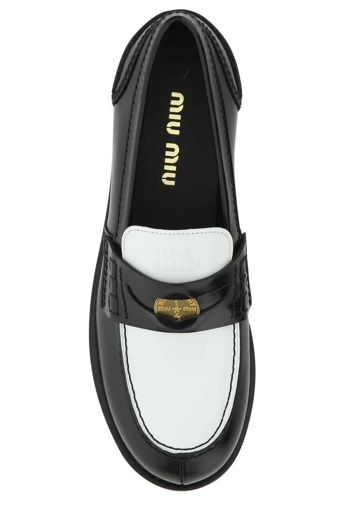 商品Miu Miu|Miu Miu Two-Toned Penny Loafers,价格¥6098,第3张图片详细描述