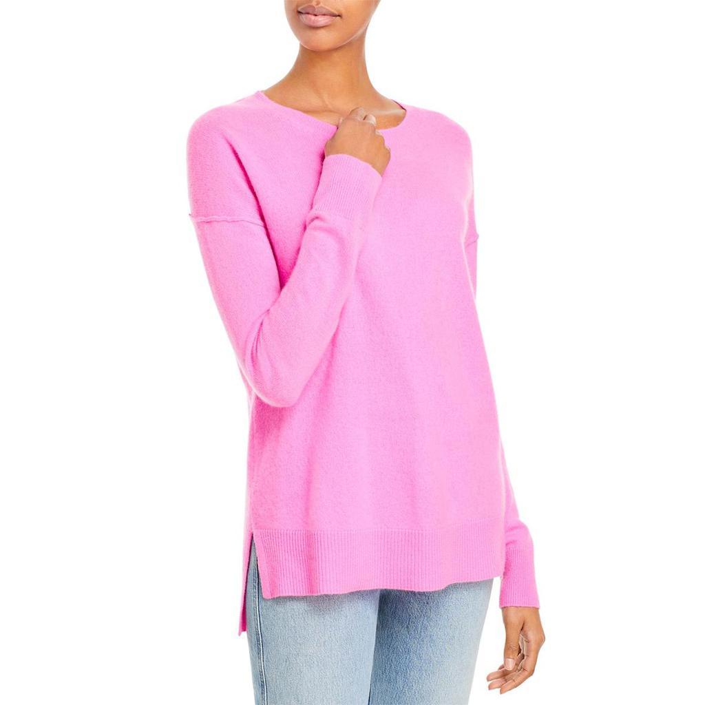 商品AQUA|Aqua Womens Cashmere Hi-Low Crewneck Sweater,价格¥266,第3张图片详细描述