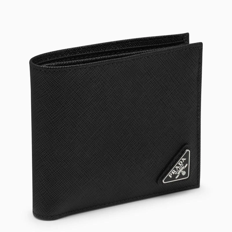 商品Prada|Black Saffiano leather wallet with coin holder,价格¥4638,第1张图片
