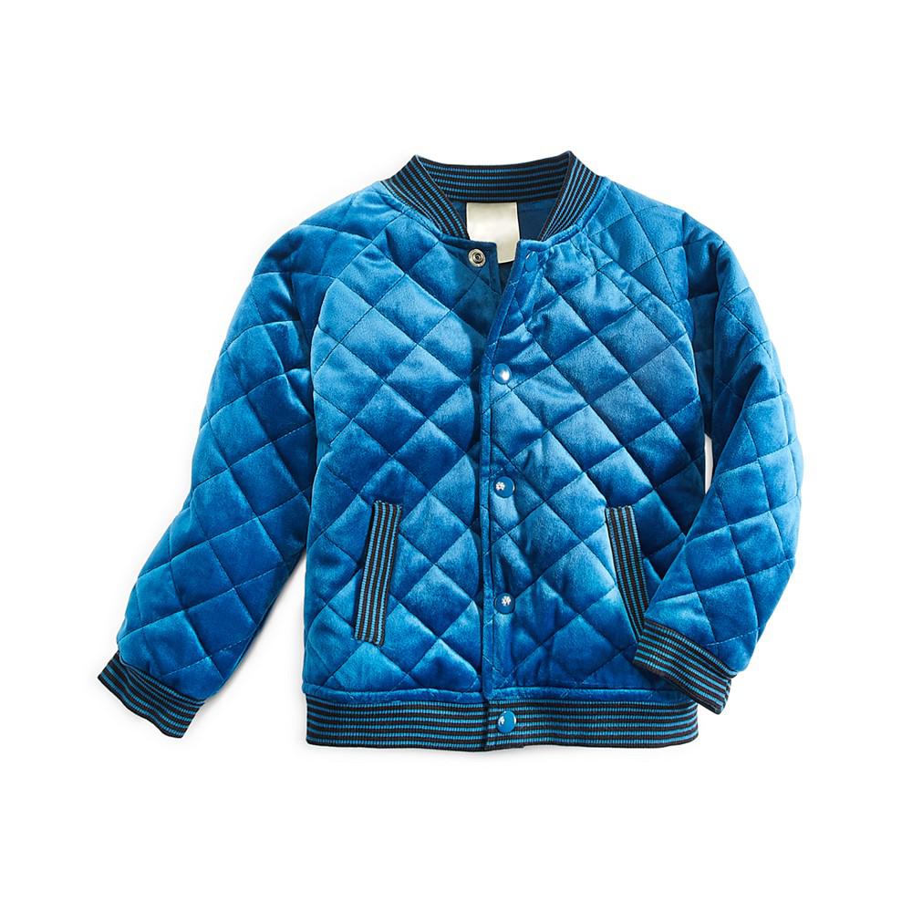Toddler Boys Quilted Velvet Jacket, Created for Macy's商品第1张图片规格展示