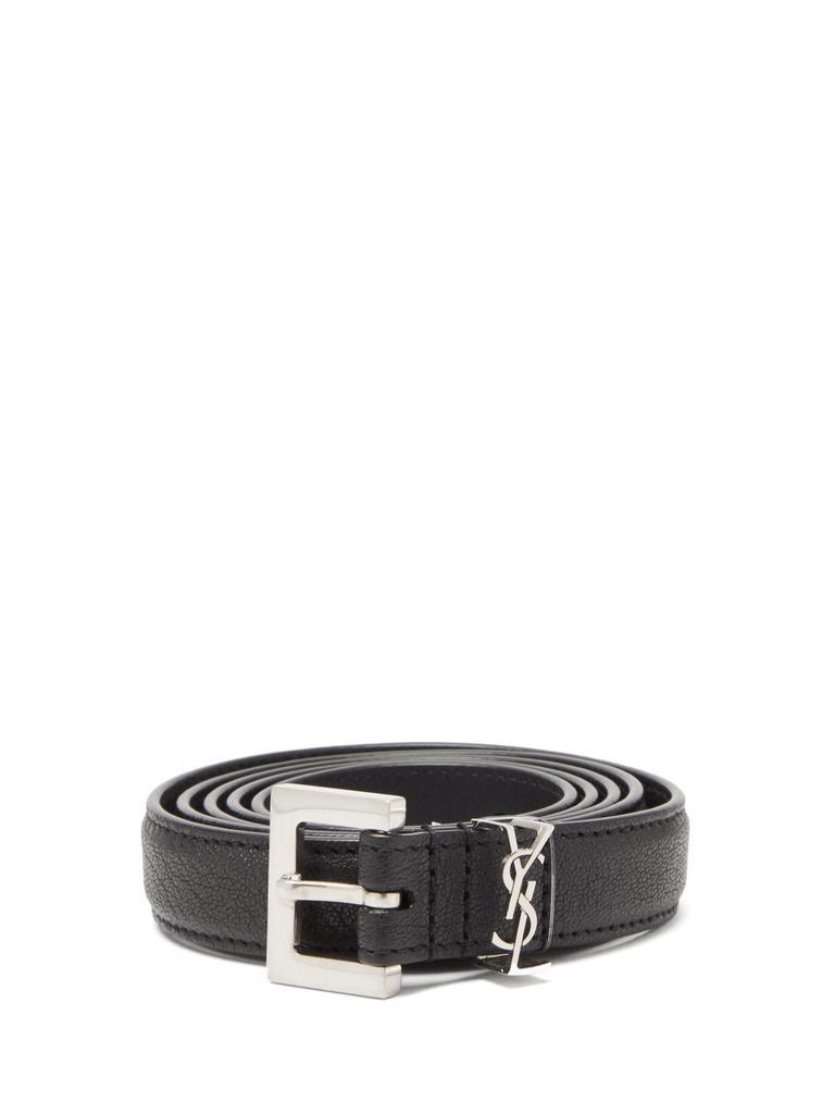 商品Yves Saint Laurent|YSL-plaque grained-leather belt,价格¥2358,第1张图片