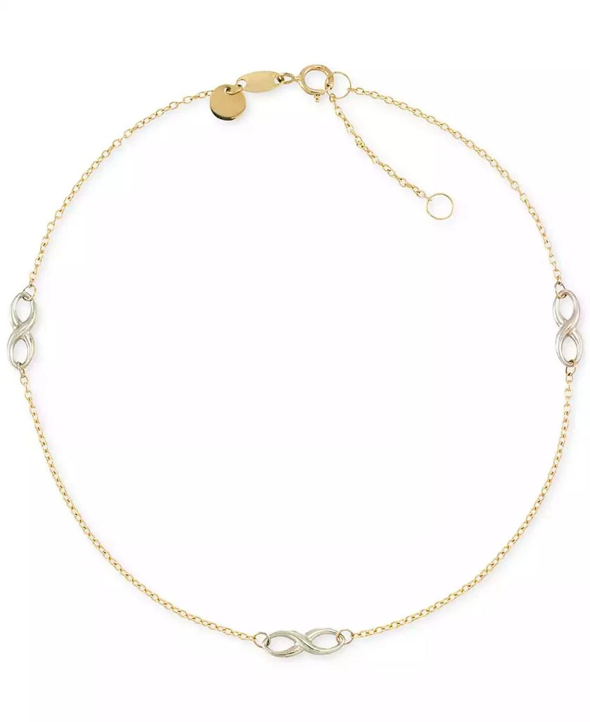 商品Macy's|Two-Tone Infinity Design Anklet in 14k Gold and 14k White Gold,价格¥2094,第1张图片