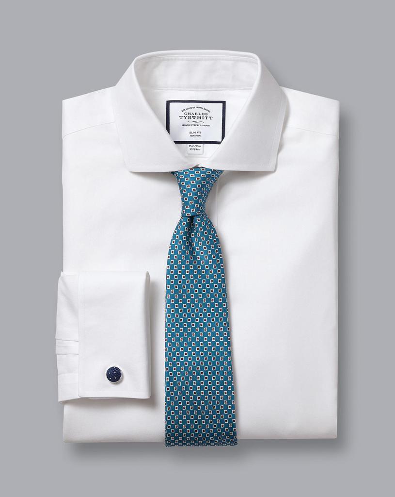 Non-Iron Twill Cutaway Slim Fit Shirt商品第4张图片规格展示