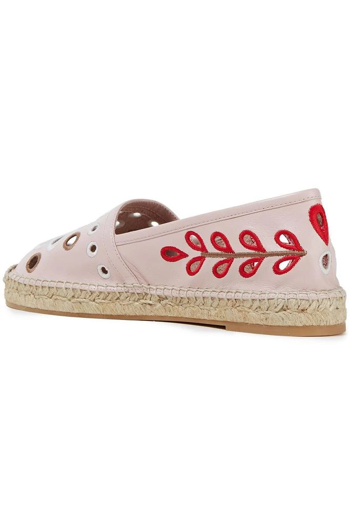 商品RED Valentino|Broderie anglaise leather espadrilles,价格¥1416,第3张图片详细描述