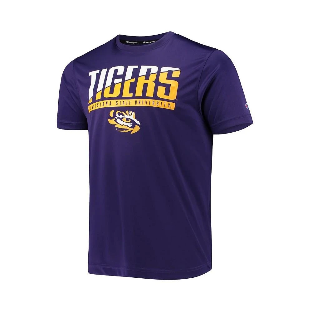 商品CHAMPION|Men's Purple LSU Tigers Wordmark Slash T-shirt,价格¥210,第3张图片详细描述