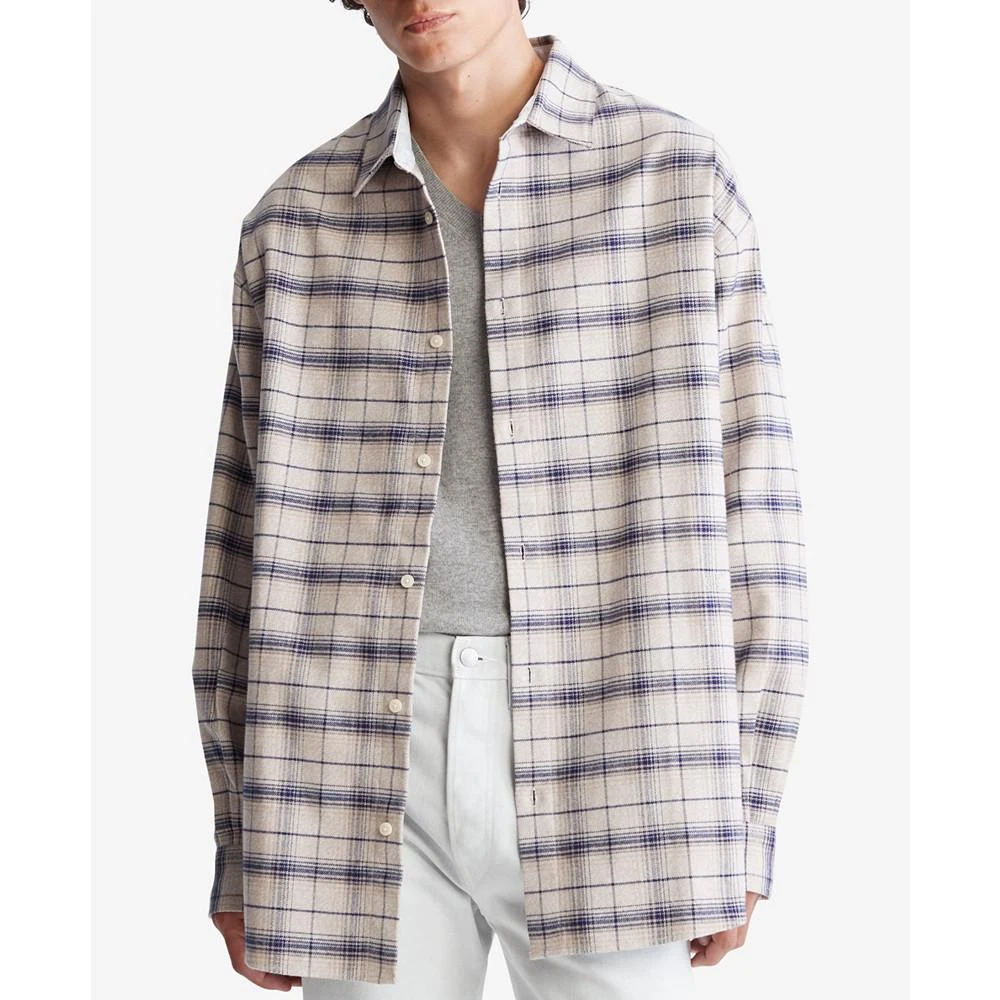 商品Calvin Klein|Men's Oversized Flannel Plaid Shirt,价格¥256,第1张图片