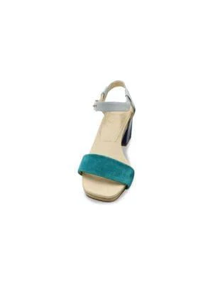 商品[二手商品] Roger Vivier|Roger Vivier Ankle Strap Sandals In Blue Suede And Leather Sandals,价格¥1798,第3张图片详细描述