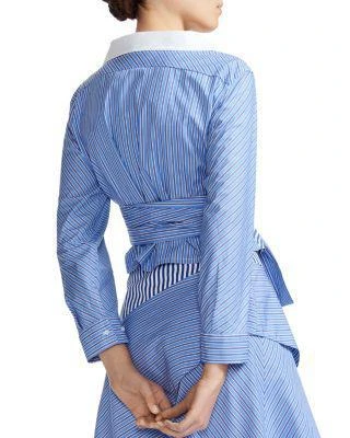 商品Maje|Lim Striped Asymmetric Cotton Shirt,价格¥501,第2张图片详细描述