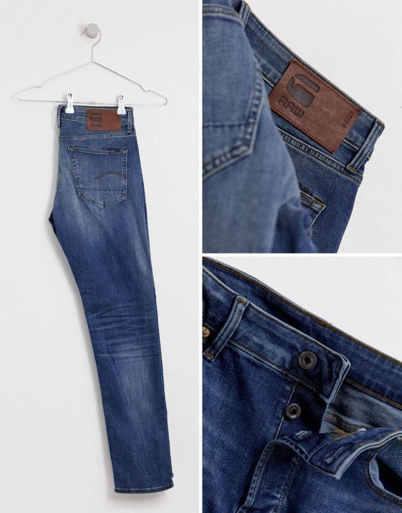 商品G-Star|G-Star 3301 slim fit jeans in medium aged,价格¥791,第4张图片详细描述