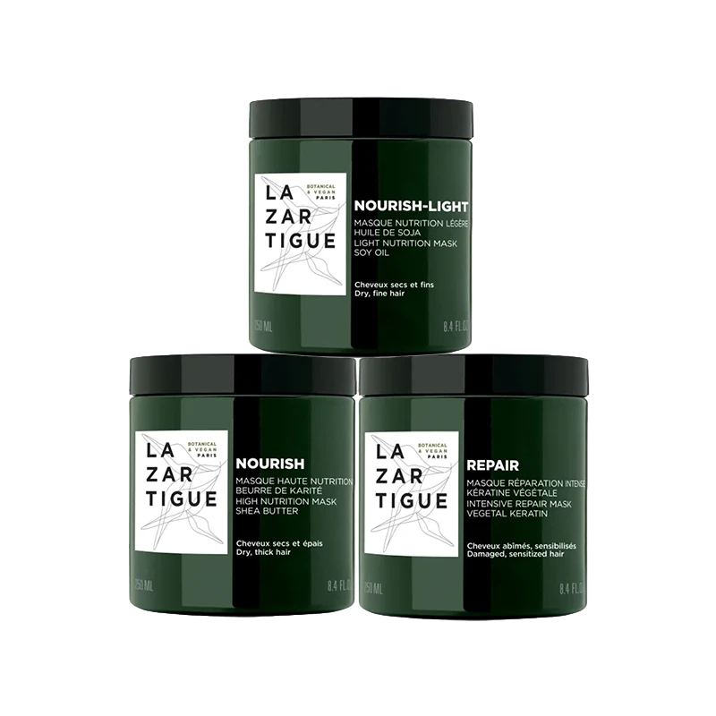 商品Lazartigue|Lazartigue娜莎迪全系列修护发膜250ml 修护干枯分叉 NOURISH滋养顺滑,价格¥354,第1张图片