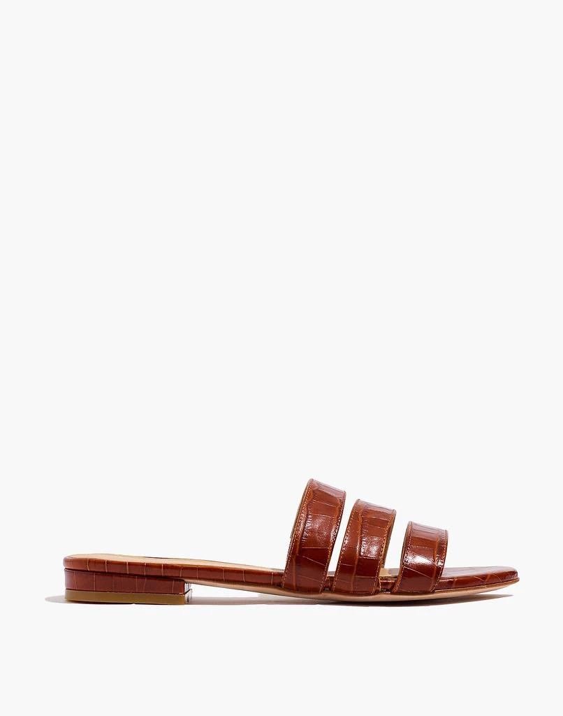 商品Madewell|Ma'am Shoes Croc Embossed Leather CJ Slide Sandals,价格¥2021,第2张图片详细描述