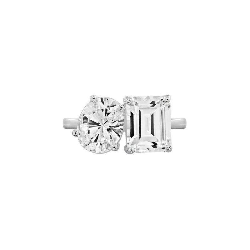 商品Diamonbliss|Oval And Emerald Cut Double Stone Ring,价格¥340,第2张图片详细描述