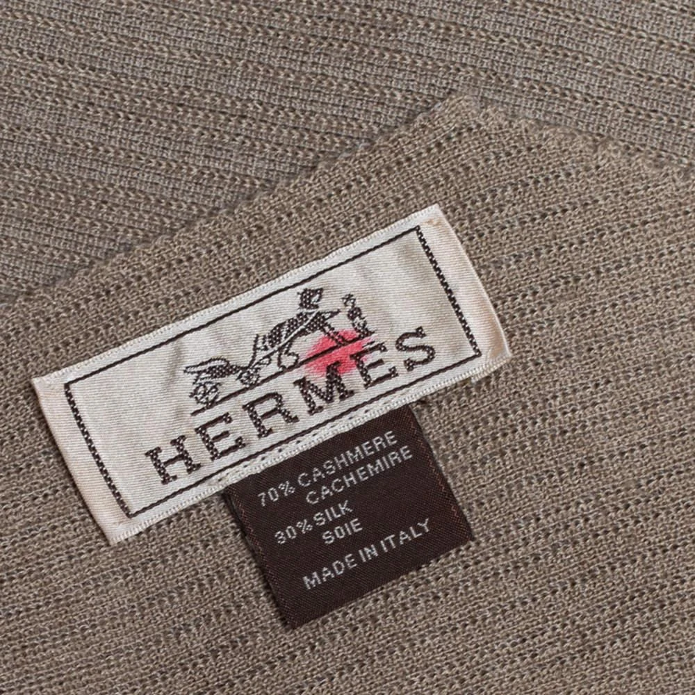 Hermes Grey Cashmere Silk Ribbed Knit Wrap 商品