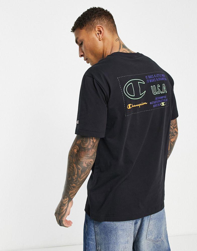 Champion basketball t-shirt with back print in black商品第1张图片规格展示