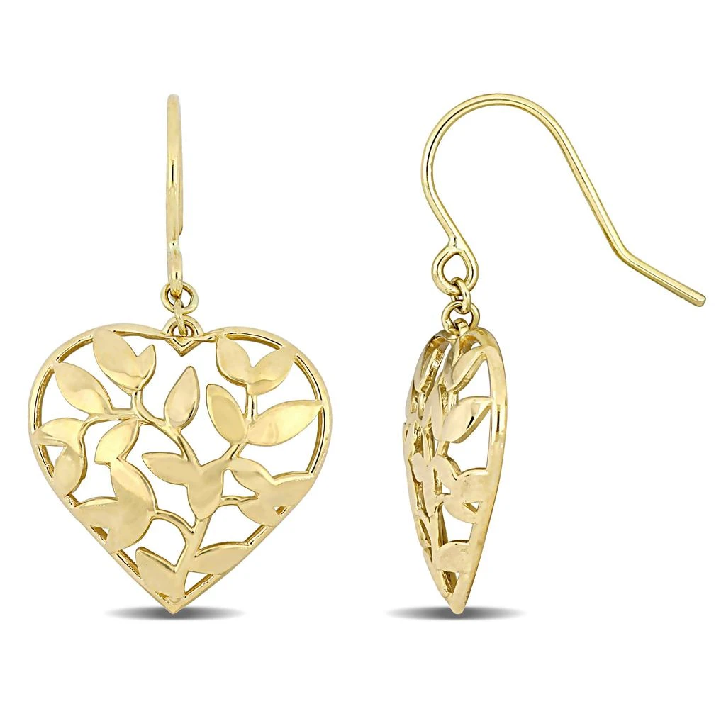 商品Mimi & Max|Floral Heart Hook Earrings in 10k Yellow Gold,价格¥903,第1张图片