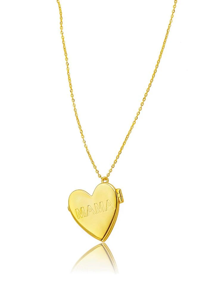 商品ADORNIA|14K Gold Plated Mama Engraved Heart Locket Pendant Necklace,价格¥151,第5张图片详细描述