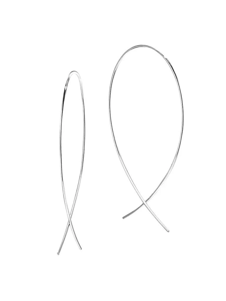 商品LANA|14K White Gold Small Wire Upside Down Hoops,价格¥2211,第1张图片