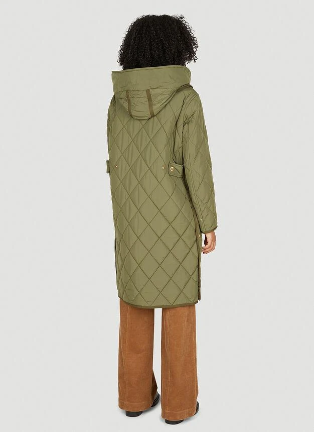 商品Burberry|Quilted Coat in Green,价格¥13997,第4张图片详细描述