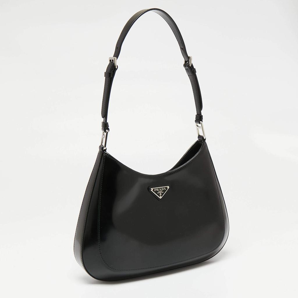 Prada Black Patent Leather Cleo Shoulder Bag商品第3张图片规格展示