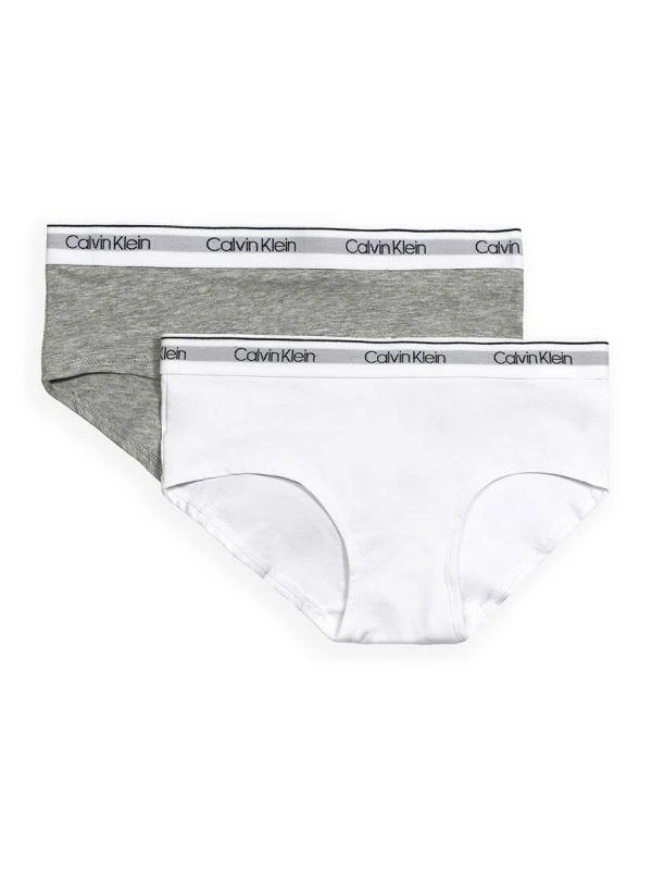 商品Calvin Klein|Girl's 2-Pack Logo Hipster Briefs,价格¥99,第1张图片