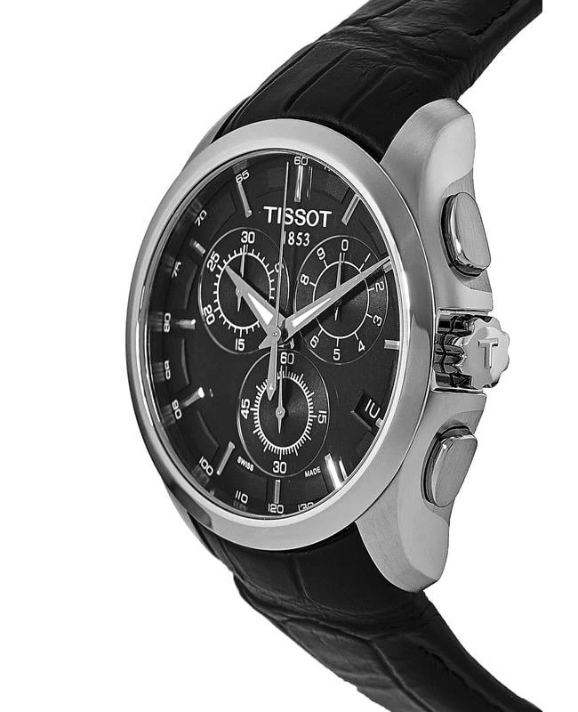 商品Tissot|Tissot T-Trend Couturier Chronograph Black Dial Leather Strap Men's Watch T035.617.16.051.00,价格¥3432,第3张图片详细描述