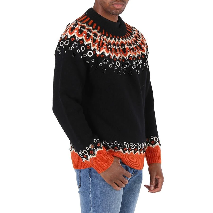 商品Burberry|Embellished Fair Isle Wool Sweater In Black,价格¥2343,第2张图片详细描述