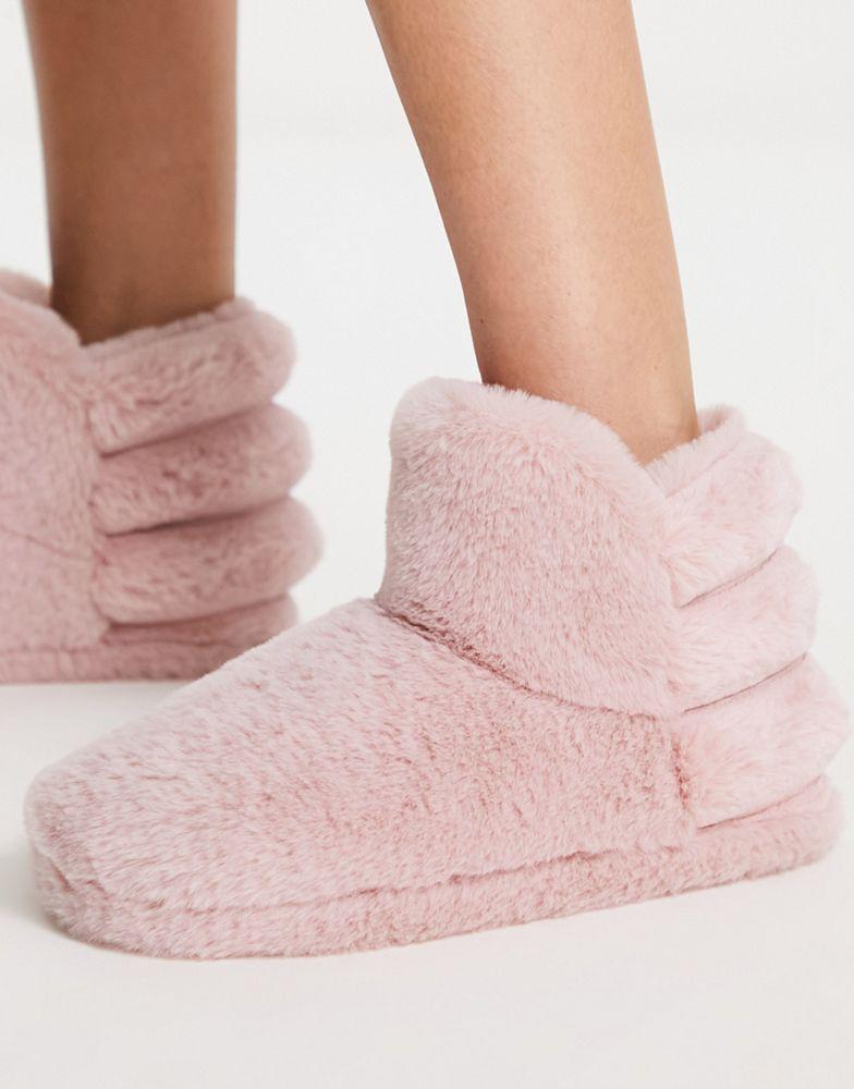 ASOS DESIGN Zari bootie slippers in blush商品第1张图片规格展示
